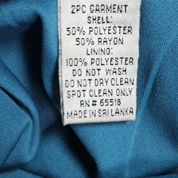 Vintage Patra 2 Piece Teal Lace Dress - Picture 11 of 12